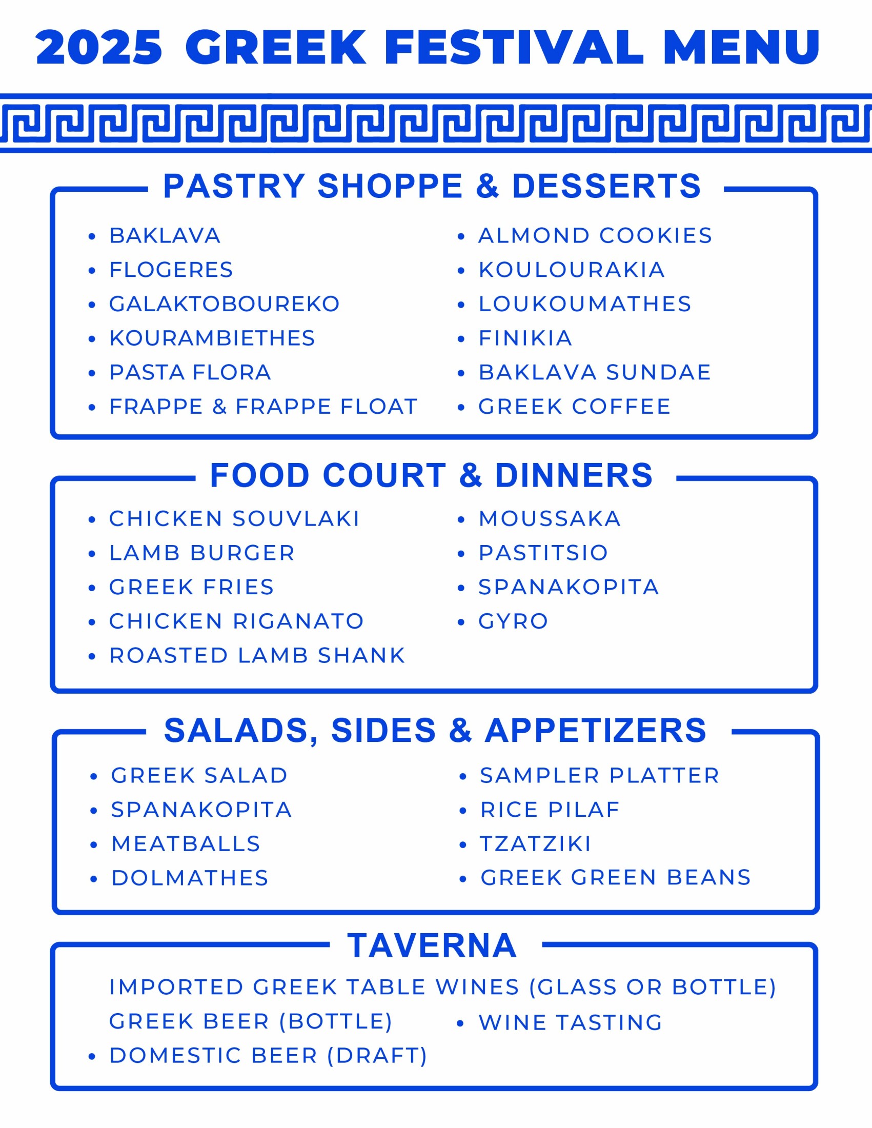 2025 Greek Festival Flyer - back