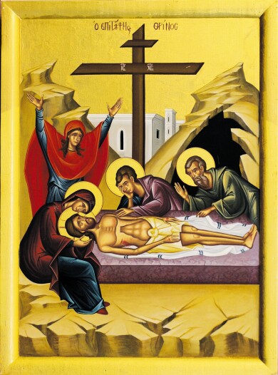 Icon of the burial of Jesus Christ